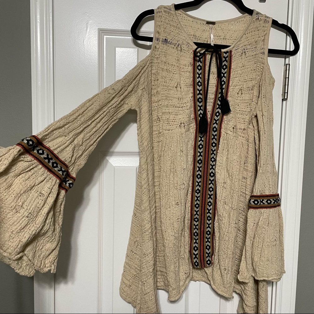Free People ‘Cold-Shoulder’ Embroidered Tunic